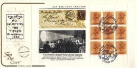 1985 The Times Get The News Through First Day Cover stamp booklet pane Cotswold Covers refF662