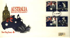 1988-06-21 Australian Settlement Stamps FDC MERCURY cover SOUTHAMPTON refG627
