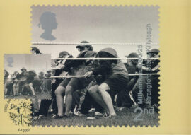 DARIO MITIDIERI Stangford Stone Killyleagh Postcard special first day of issue hand stamp postmark refE157