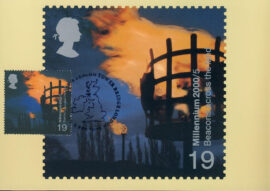 ANDREAS HEUMANN Beacons across the land Postcard Tower Bridge special hand stamp postmark refE179