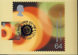 DAVID MONTGOMERY Postcard Lighting Croydon's skyline Sunray Avenue special hand stamp 2000 postmark refE182