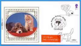 1996 BS12 LTD EDITION Benham sm silk cover GREETINGS Puppy and Kitten