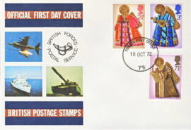 1972-10-18 Christmas Stamps FDC Official British Forces Post Office 79 First Day Cover refG634