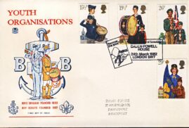1982-03-24 Youth Organizations Stamps FDC Stuart Cover BADEN POWELL HOUSE refH115