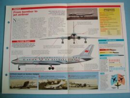 Aircraft of the World Card 71 TUPOLEV Tu 104Tu124 jet airliner