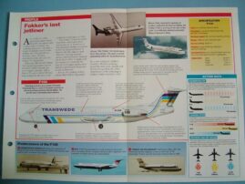 Aircraft of the World Card 96 FOKKER F70F100 airliners
