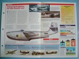 Aircraft of the World Card X PLANES no32 Saunders Roe SRA1 Jet flying boat