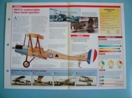 Aircraft of the World VINTAGE VETERAN Card 33 Royal Aircraft Factory BE2