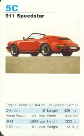 5C 911 Speedstar Porsche Cars Single Top Trumps Card