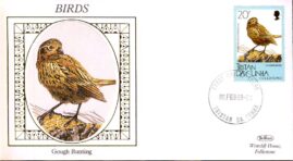 1989 GOUGH BUNTING Birds stamp Benham sm silk cover ref102