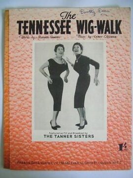 Tanner Sisters Tennessee Wig-Walk 1953 vintage sheetmusic words anddance moves