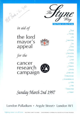 1997 The Styne Way London Palladium Theatre Programme refb101198