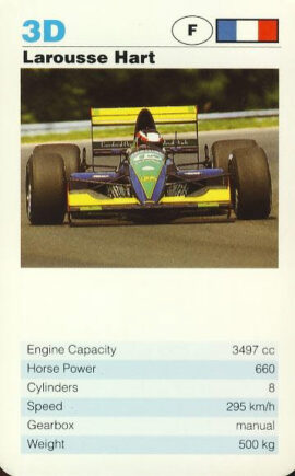 3D Larousse Hart French Grand Prix Car - Single Top Trumps Card