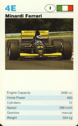 4E Minardi Ferrari Italian Grand Prix Car - Single Top Trumps Card
