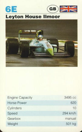 6E Leyton House Ilmoor GB Grand Prix Car - Single Top Trumps Card