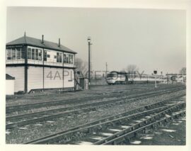 Black & White Railway Train Photo refEM1345 SHARMAN (details on reverse)