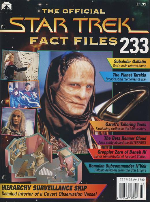 The Official Star Trek Fact File no.233 Paramount Publication  never used