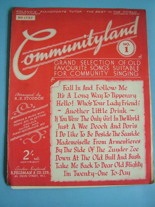 1927 Communityland No.1 Selection song sheet music andwords Pianoforte Tutor 1737