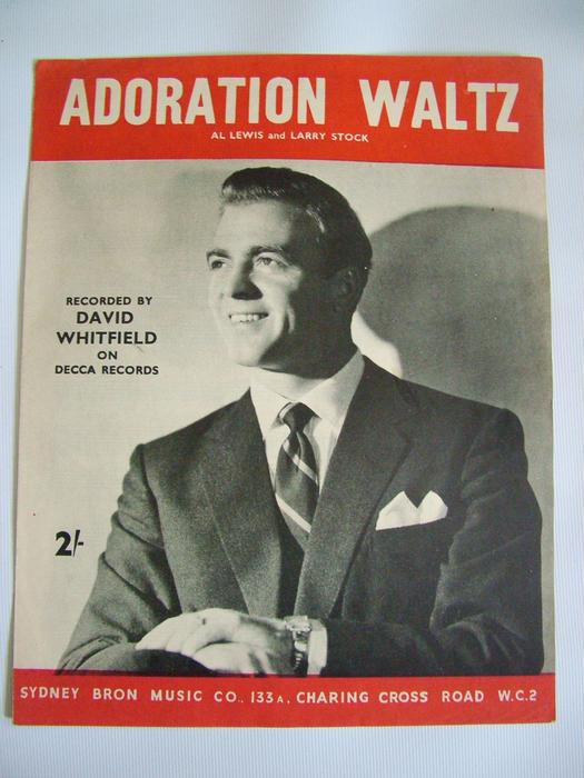 David Whitfield Adoration Waltz Al Lewis Larry Stock 1956 vintage sheetmusic - Image 2