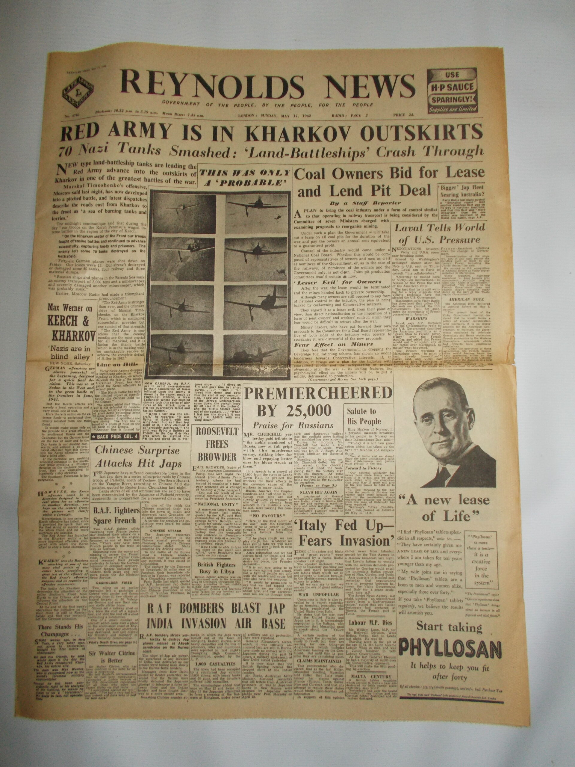 REYNOLDS NEWS May 17th 1942 8 page reproduction newspaper history teaching research projects materials RefS4