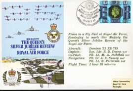 1977 Queen's Silver Jublilee Review RAF flown stamp cover BFPO Finningley refF108