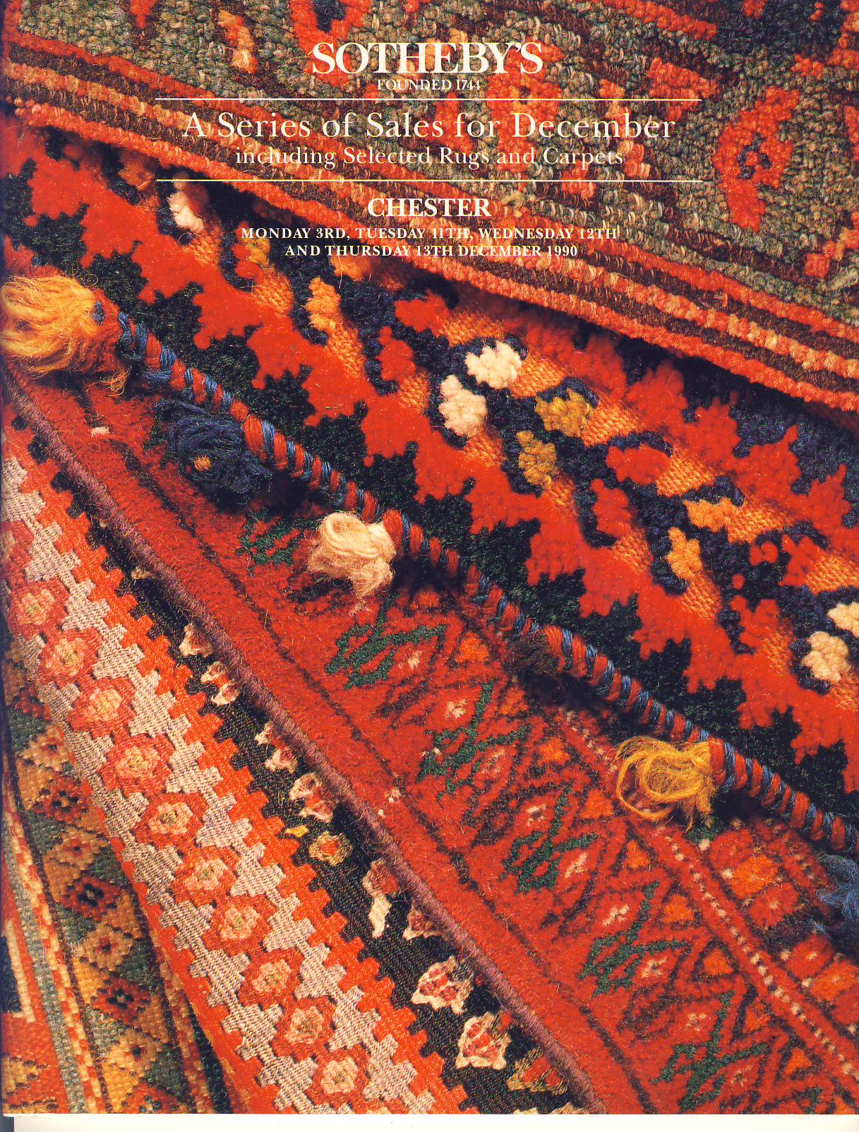 1990 Sotheby's CHESTER December Sales Catalogue inc rugs and carpets ref102579