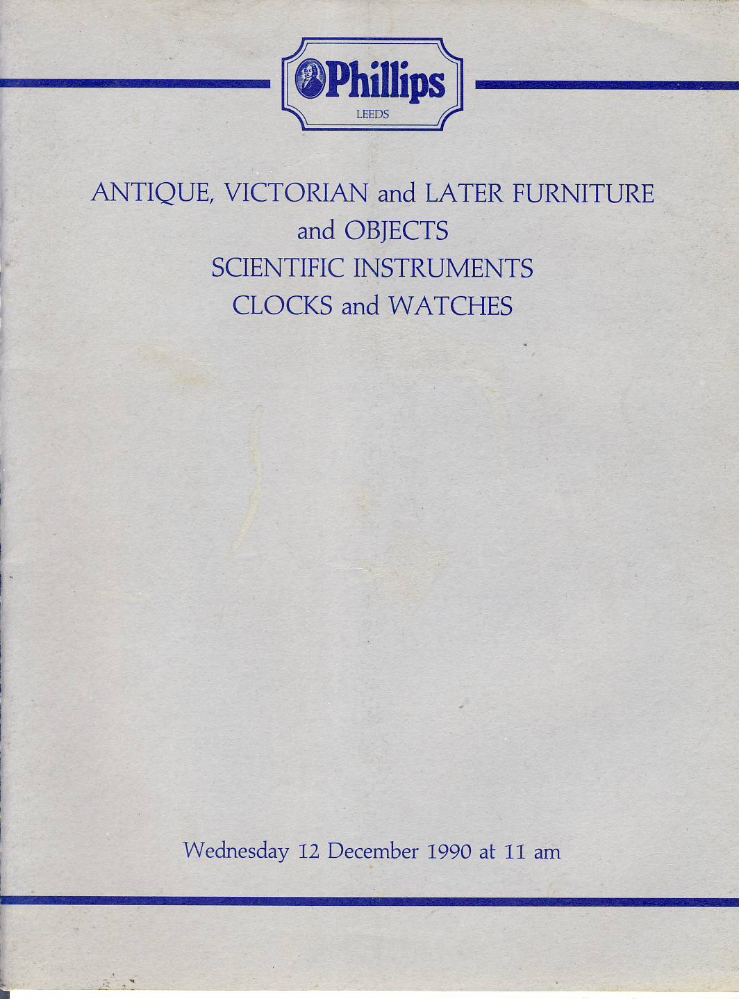 1990 Phillips LEEDS Furniture, Scientific Instruments, Clocks, Watches catalogue ref102566