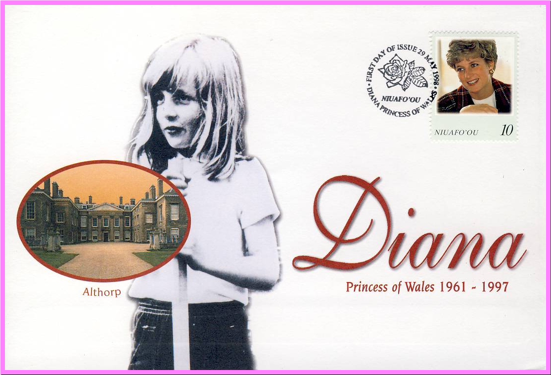Diana Princess of Wales NIUAFO'OU 29th May 1998 FDI stamp cover refDA61