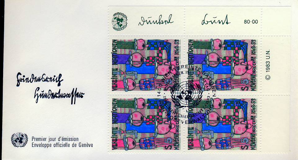 1983 UN United Nations Stamps Cover refUN108