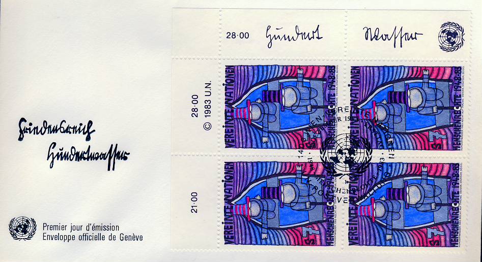 1983 UN United Nations Stamps Cover refUN111