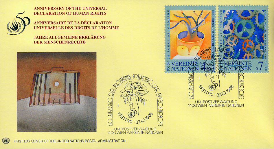 1998 UN United Nations Stamps Cover refUN139