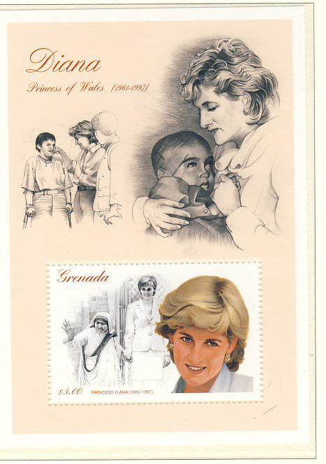 Princess Diana Grenada $5 MS stamp sheet refDA133