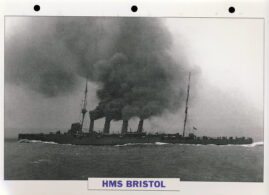 HMS BRISTOL 1910 Light Cruisers Navy Ship Photo Info Card refA1