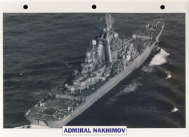 ADMIRAL NAKHIMOV 1986 guided missile cruiser Russian Navy Ship Photo Info Card refA1