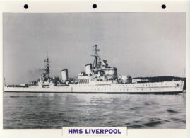 HMS LIVERPOOL 1937 Light cruiser Navy Ship Photo Info Card refA4