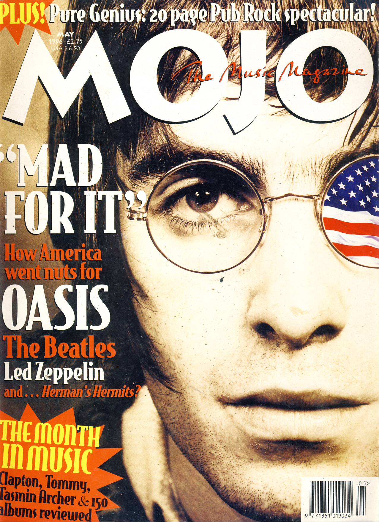 MOJO Music magazine May 1996 OASIS Liam Gallagher ref103057