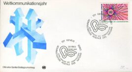 1983 Weltkommunickationsjahr UN United Nations stamp cover refF440