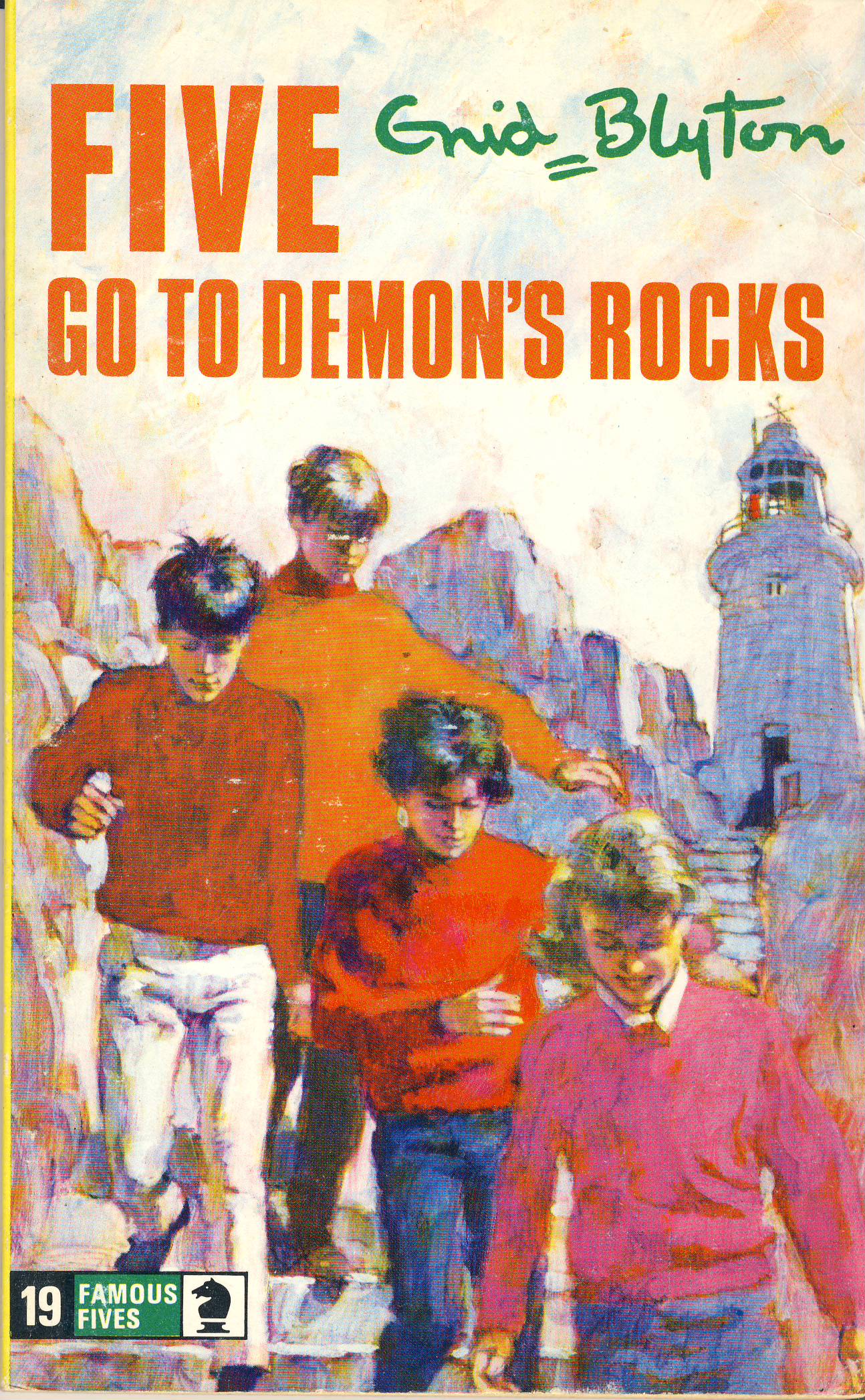 The Famous Five GO TO DEMON'S ROCKS 1976 Enid Blyton vintage paperback book