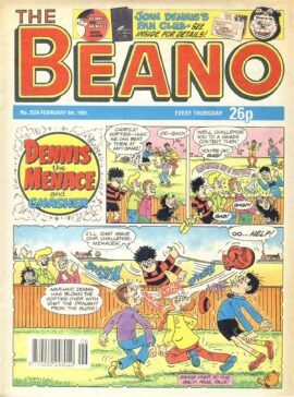 1991 February 9th BEANO vintage comic Good Gift Christmas Present Birthday Anniversary ref305