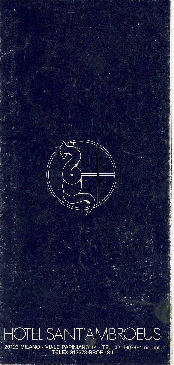 HOTEL SANT'AMBROEUS MILAN fold out map / brochure ref102398 A1