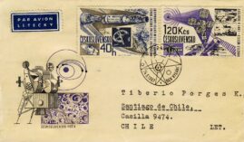 1966-09-26 CESKOSLOVENSKA Posta Space Satellites STAMP COVER refH129