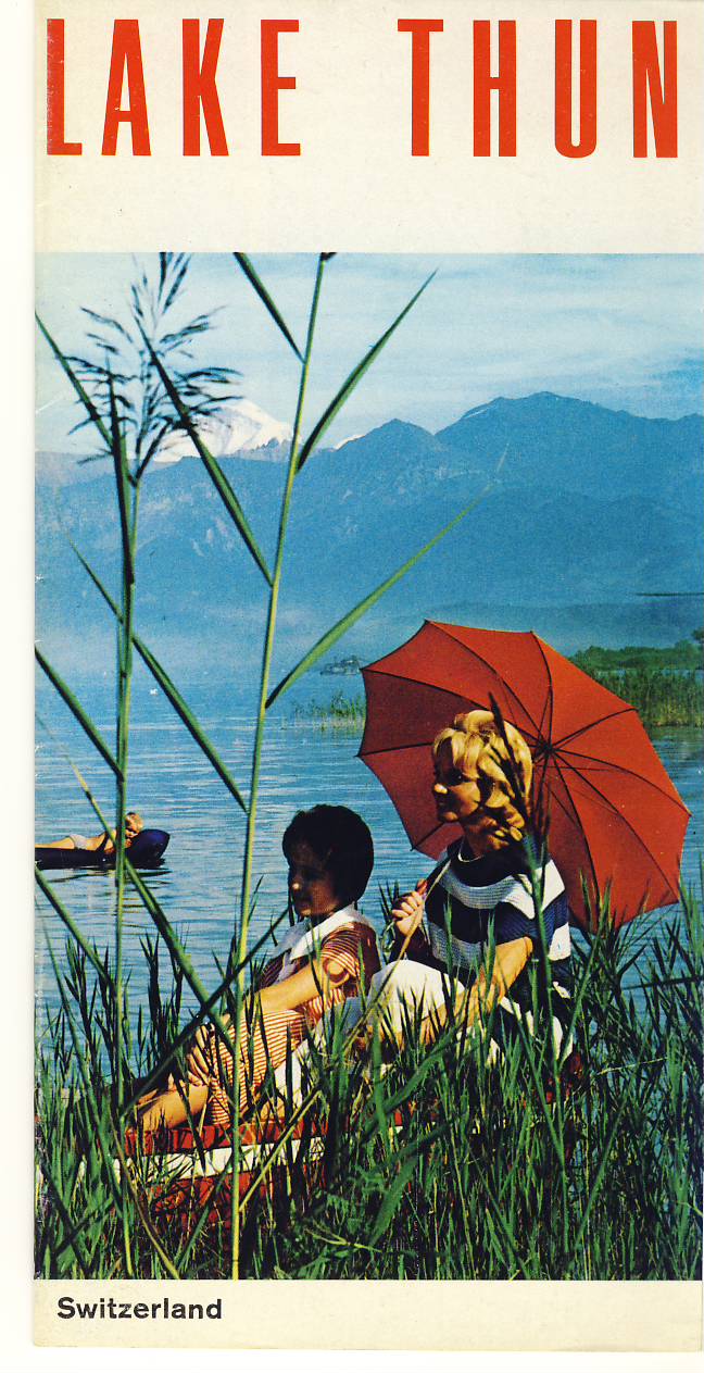 LAKE THUN Switzerland vintage TOURIST brochure / map ref102462