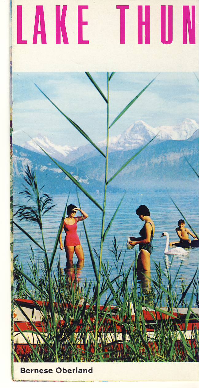 LAKE THUN Switzerland vintage TOURIST brochure / map ref102462 - Image 2