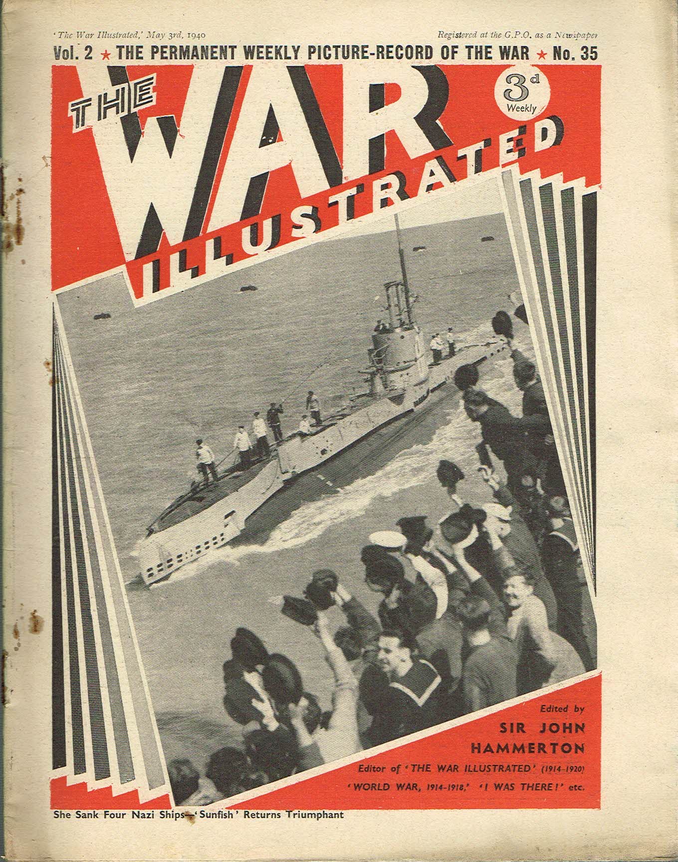 The War Illustrated May 3rd 1940 newspaper Vol.2 No.35 history projects, teaching material Ref04