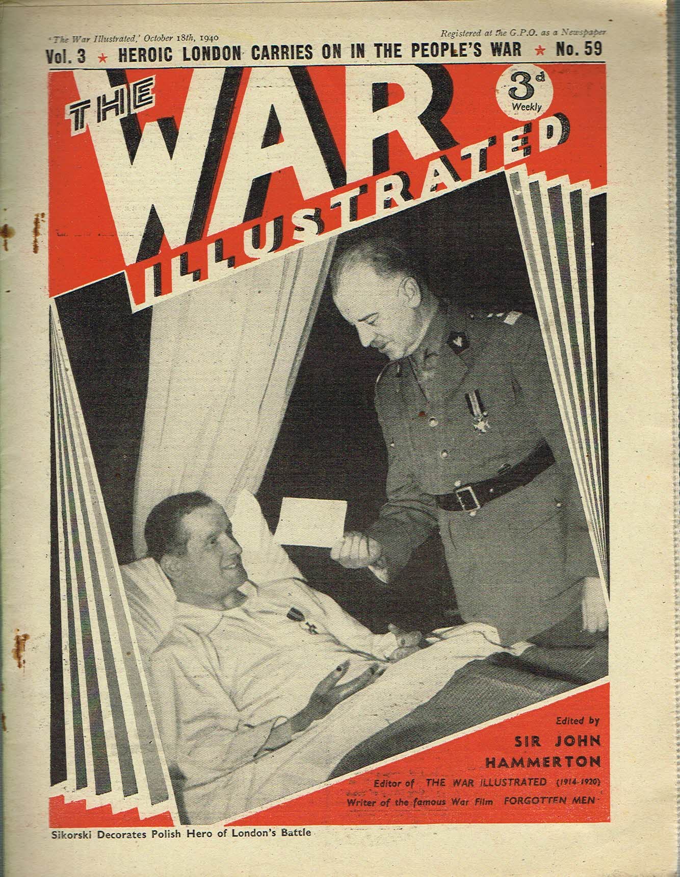 The War Illustrated October 18th 1940 newspaper Vol.3 No.59 history teaching research projects materials Ref43