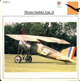 Morane-Saulnier Type AI Fighter France Military Aircraft Collectors Card refP6