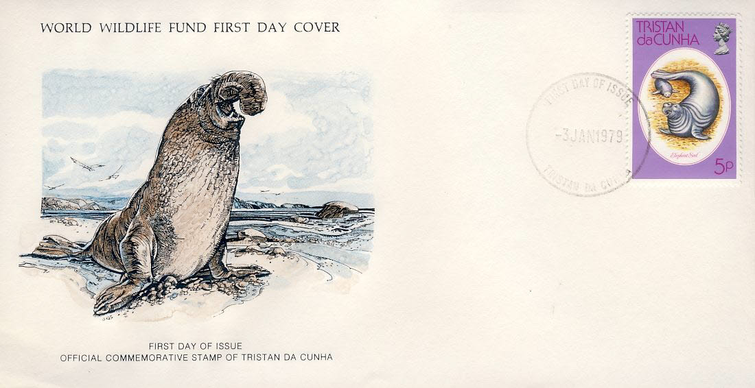 Elephant Seal TRISTN DA CUNHA Stamp 1979 World Wildlife Fund First Day Cover FDC refWWF6