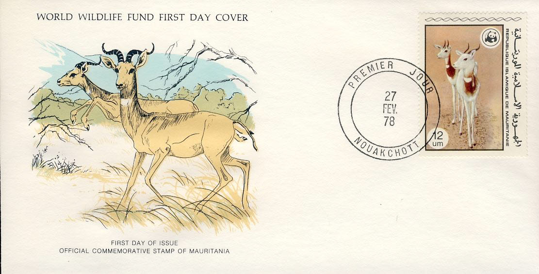 The Dama Gazelle NOUAKCHOTT Republique Islamique MAURITANIA 1978 Stamp World Wildlife Fund First Day Cover FDC refWWF64