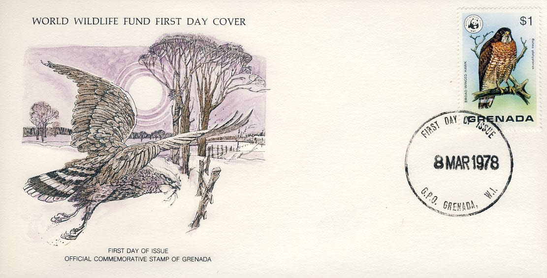 The Blue-Faced Booby bird GRENADA 1978 Stamp World Wildlife Fund First Day Cover FDC refWWF66