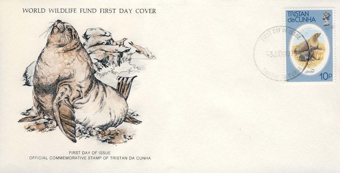 Southern Fur Seal TRISTAN DA CUNHA 1979 Stamp World Wildlife Fund First Day Cover FDC refWWF34